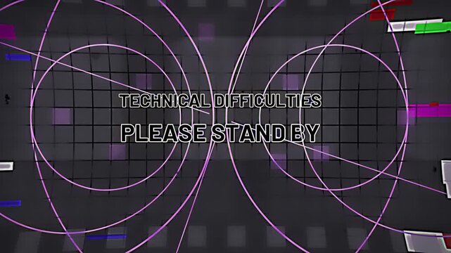 A television screen displays a technical issue with difficulty, showing a problem on the grid as it stands by.