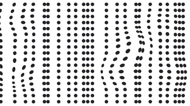 A distorted texture in the form of dots moves across the screen.