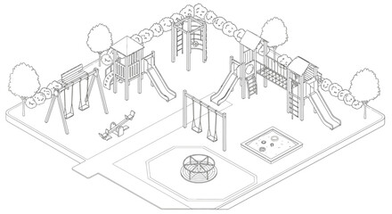 Obraz premium playground equipment playground plan children's play area.
