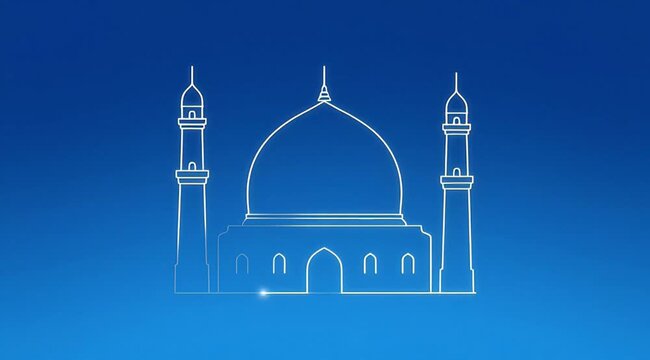 Iconic Blue Mosque Istanbul Vector Illustration. Islamic Architecture, Ramadan, Eid Mubarak.