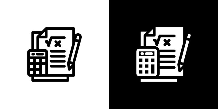 Math icon concept with flat Black White Background. Vector illustration.