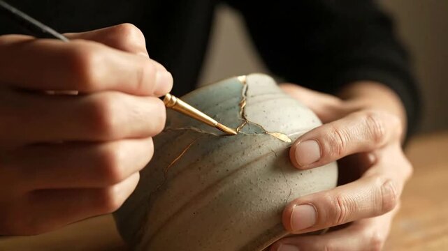 Restoring a Ceramic Pot with Precision and Care.