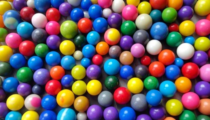 Fototapeta premium Vibrant colorful gumballs in assorted sizes and hues