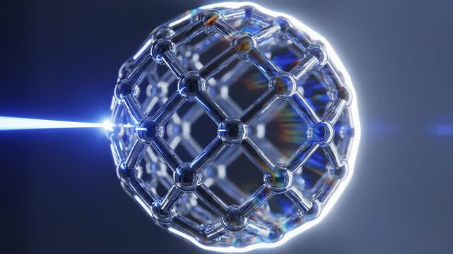 Abstract Geometric Sphere Structure With Beam of Light