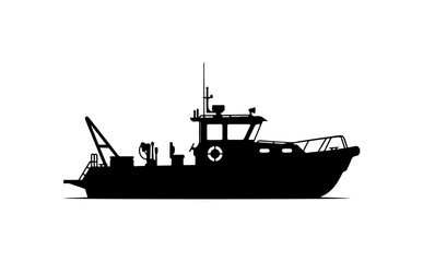 Obraz premium Modern Fishing Vessel Vector Illustration