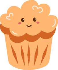 halloween pumpkin muffin illustration