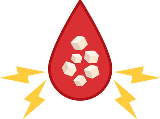 diabetes disease concept, sugar in blood vessel