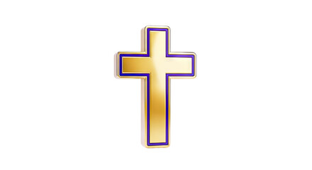 Obraz premium Golden Cross with Purple Trim
