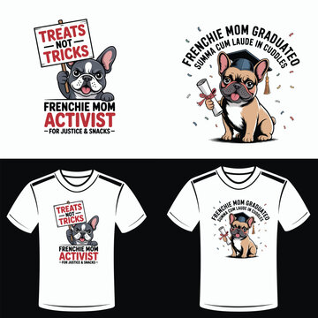 Frenchie Mom Activist Treats Not Tricks Graduation Cuddles French Bulldog Art Keywords: french