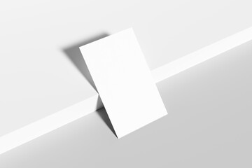 Single business card mockup minimal scene with soft shadow