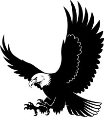 Majestic Bald Eagle silhouette vector illustration