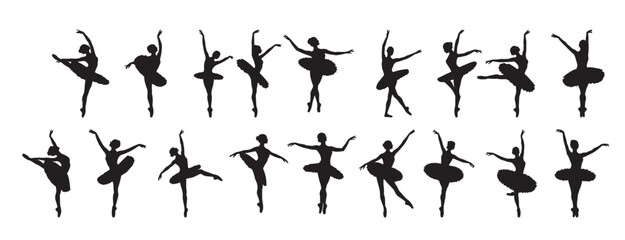 ballerina silhouette on white background  © Pjib