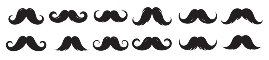 Obraz premium set of men mustache graphics illustration