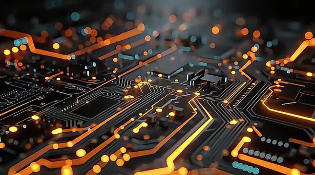 Contrasting Blue and Orange Data Flows on Split Circuit Board