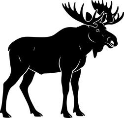 Obraz premium Moose silhouette vector illustration