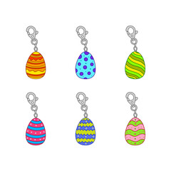 Collection of Colorful Easter Egg Keychains and Charms