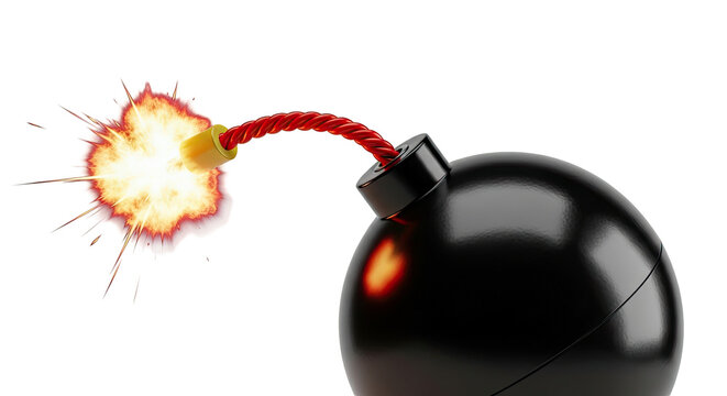 Exploding Bomb with lit fuse
