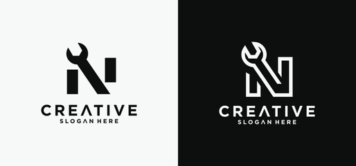 N Mechanic Pro &ndash; Modern Automotive Engineering Logo Concept&rdquo;