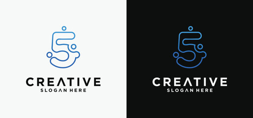 Scientific letter logo concept, modern combination logo