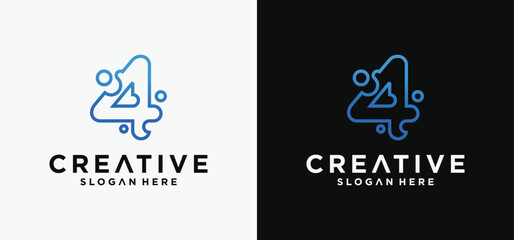 Scientific letter logo concept, modern combination logo