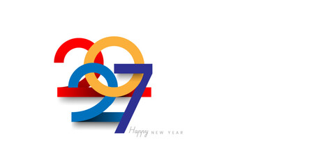 Happy new year 2027 design concept, Happy NewYear Greeting Card Number. Happy new year 2027 cover design, for banners, posters, backgrounds and greetings