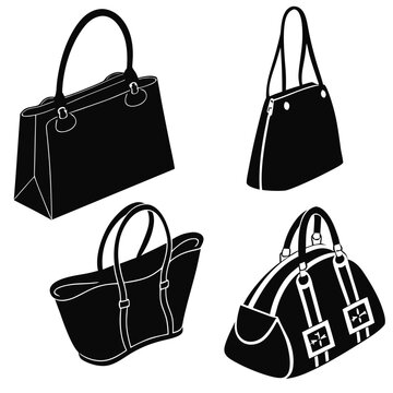 Four different types of handbags are shown