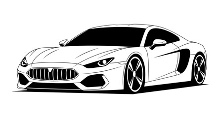 Vector illustration of a sleek sports car with a modern design.