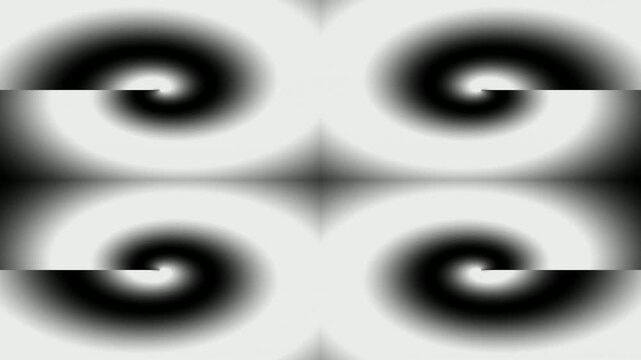 Abstract black and white swirling vortex with soft glow