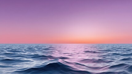 Obraz premium Tranquil Ocean Waves Under a Soft Pink and Purple Sky at Sunset with Gentle Ripples Reflecting Calming Colors of Dusk