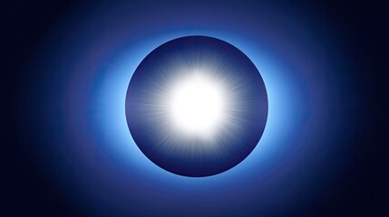 Obraz premium Bright Sphere Emitting Light with Radiating Lines on Dark Background, Abstract Art Representation of Energy and Light Dynamics
