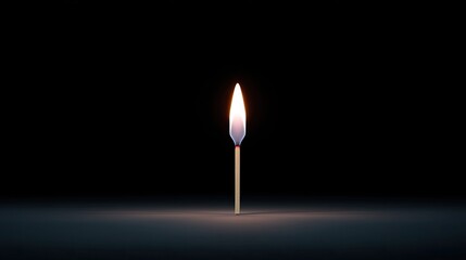 Single lit matchstick against a dark background, symbolizing hope, courage, and illumination in moments of darkness and uncertainty.