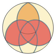 Hexagon Divided into Three Angular Zones