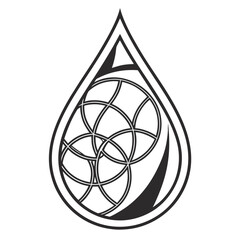 Minimal Water Drop Logo with Geometric Lines