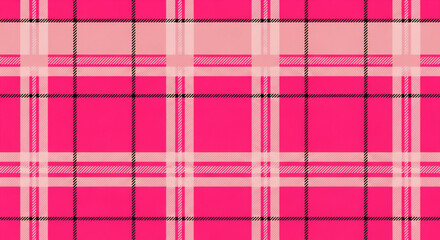 ビビッドピンクのチェック柄パターン背景（ポップで可愛いタータンデザイン）
