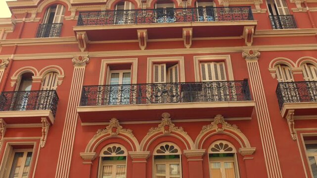 Beautiful Old Architecture In The Old City Center Of Monaco. - low angle shot