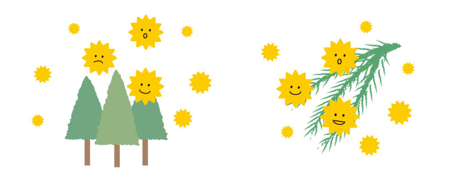 杉の花粉キャラクターイラスト