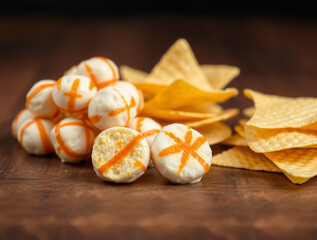 dried apricots on a wooden background