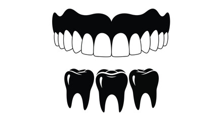 Black and white image of teeth including a striking silhouette © MK2.00