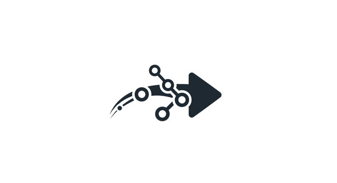 Black Arrow Icon with Broken Chain.