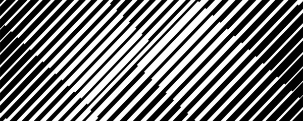 Abstract geometric black and white background featuring horizontal lines forming a symmetrical wave or chevron pattern. The minimalist striped design creates a modern
