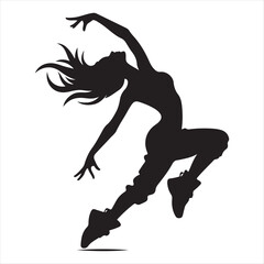 street dance vector silhouette clip art logo design illustration. abstract street dance logo set collection