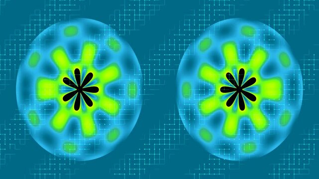 Colorful Abstract Digital Pattern with Circular Geometric Design
