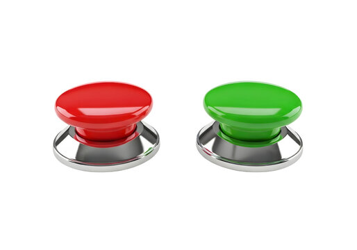Two shiny pop socket phone grips in red and green on transparent background