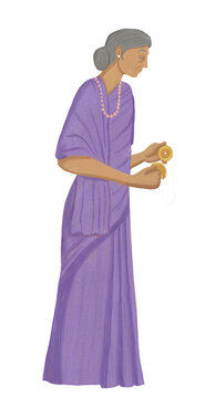 Old woman playing manjira/talam wearing a saree and a rosary | Sanyasa Ashrama |  Sadhana | Stages of Life