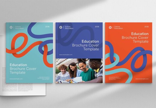 Brochure Report Cover Template for Document Front Pages in High School, College & Education Theme