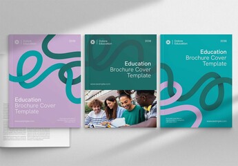 Brochure Report Cover Template for Document Front Pages in High School, College & Education Theme