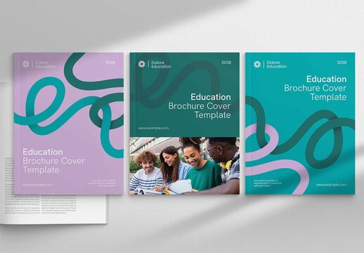 Brochure Report Cover Template for Document Front Pages in High School, College & Education Theme