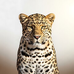 Obraz premium Leopard Portrait with Detailed Fur Pattern.