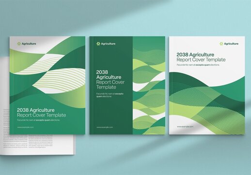Brochure Report Cover Template for Document Front Pages in Farming, Agriculture & Environmental Look
