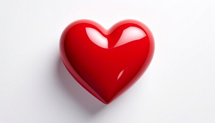 Fototapeta premium Glossy Red Heart on Gradient Background